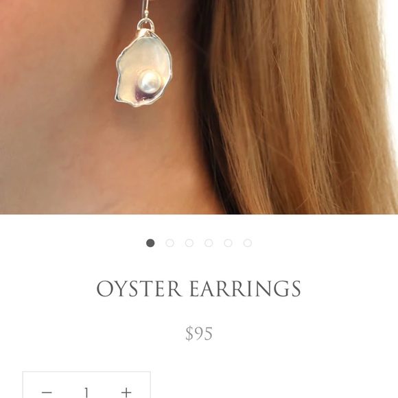 Elegant Silver Oyster Earrings - Picture 1 of 2